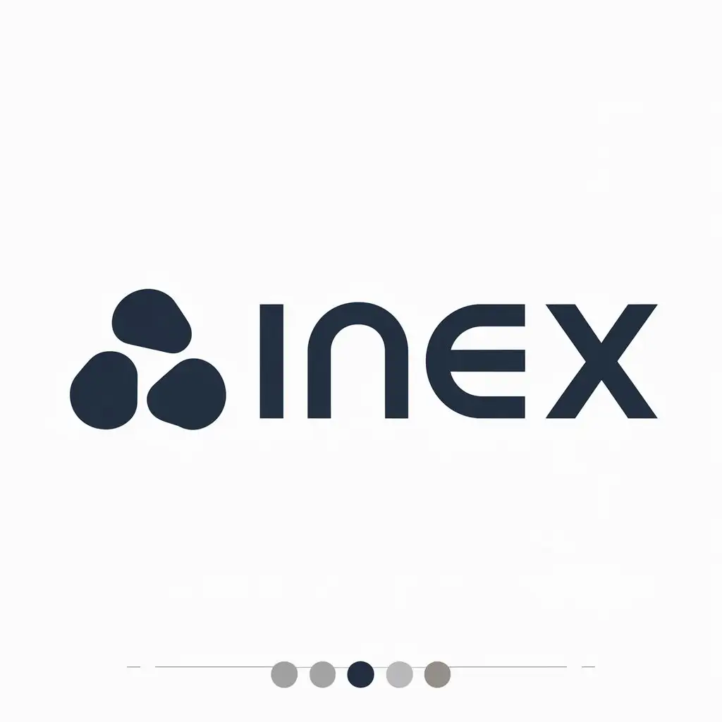 a logo design,with the text "INEX", main symbol:rounded three-cornered,Moderate,be used in Technology industry,clear background
