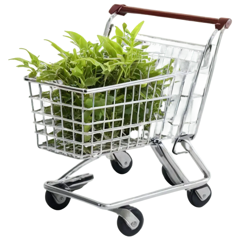 Vibrant-PNG-Image-Shopping-Cart-Overflowing-with-Lush-Green-Plants