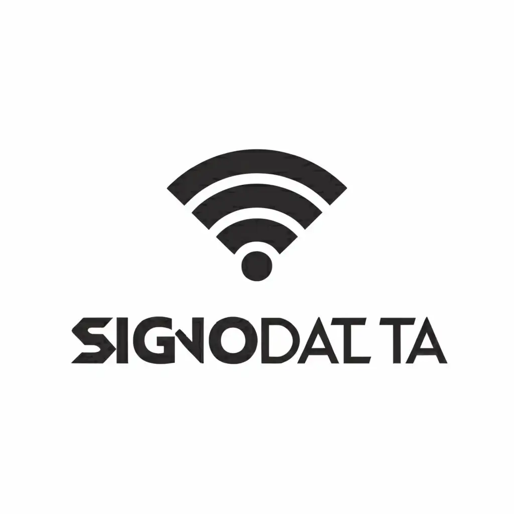 a logo design,with the text "SignoData", main symbol:wifi,Moderate,be used in Technology industry,clear background