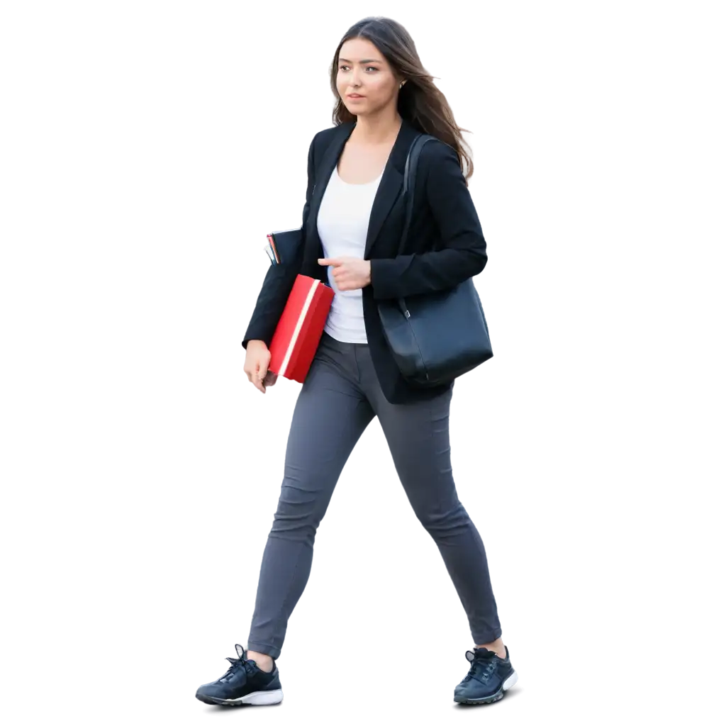 female student with books