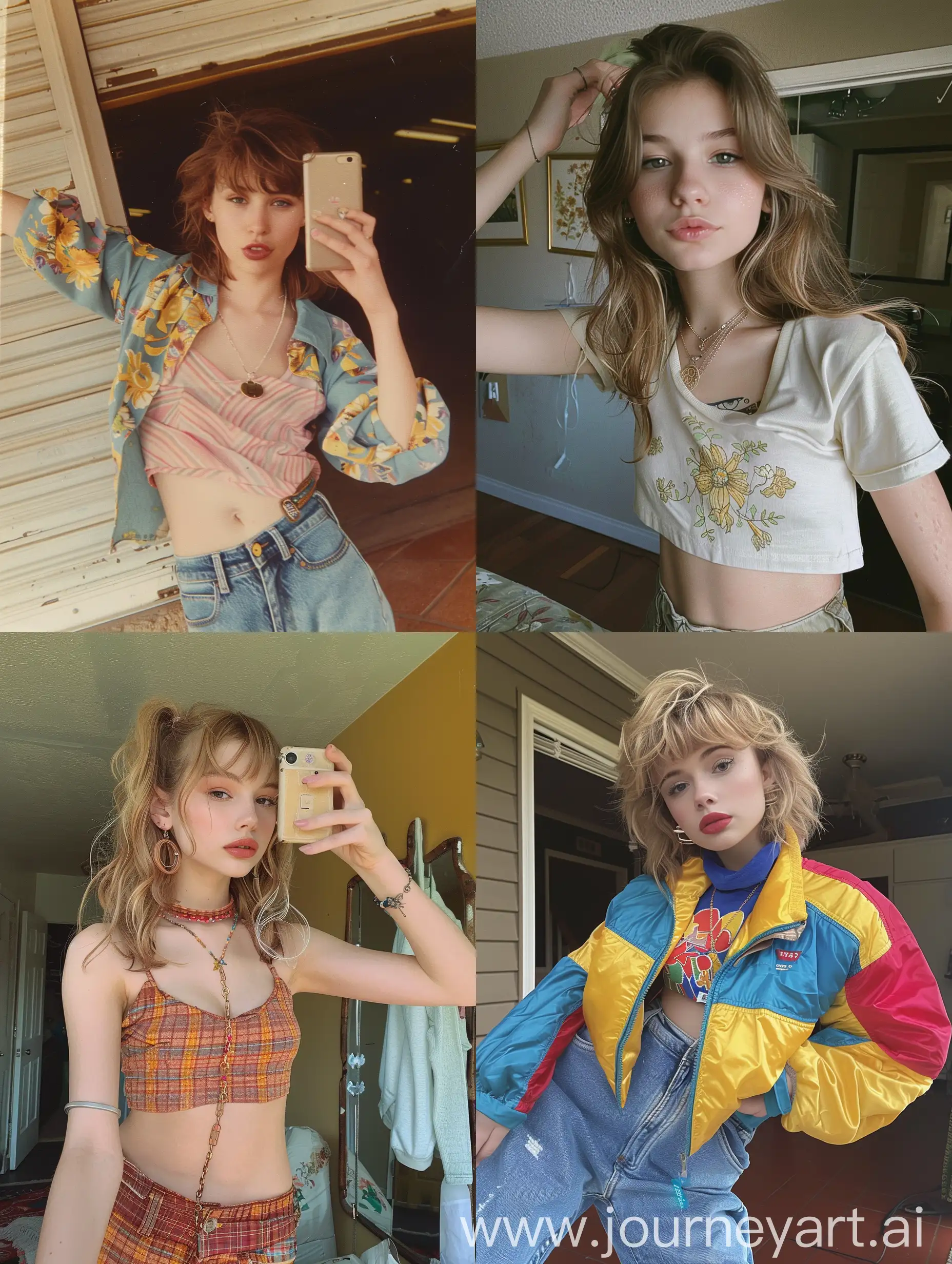 Adorable-Teenage-Girl-in-Y2K-Fashion-Taking-Selfie-with-Vintage-Camera