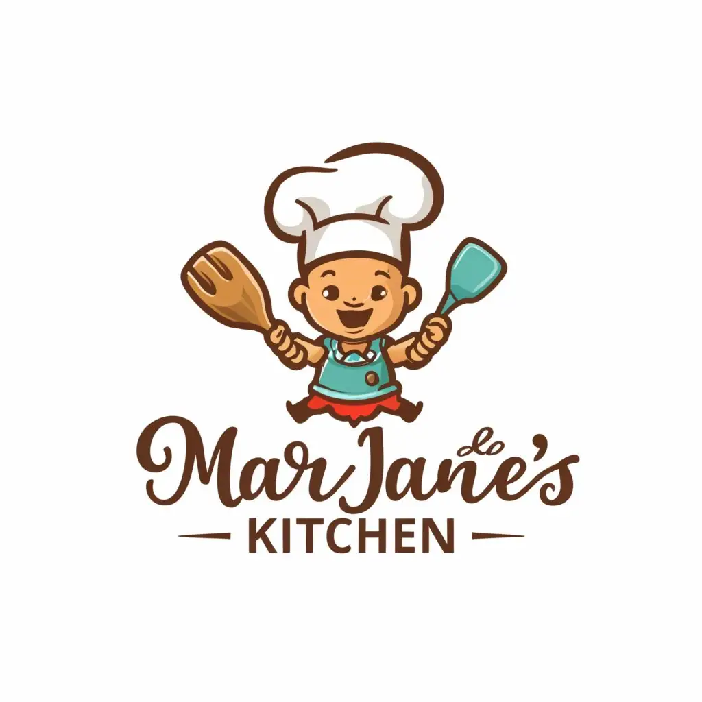 a logo design,with the text "Mary Jane's Kitchen", main symbol:ethnic baby Cooking,Moderate,clear background