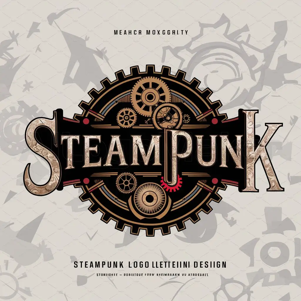 LOGO-Design-For-SteamPunk-Vector-Steampunk-Banner-with-UltraSharp-Typography-on-Black-Background