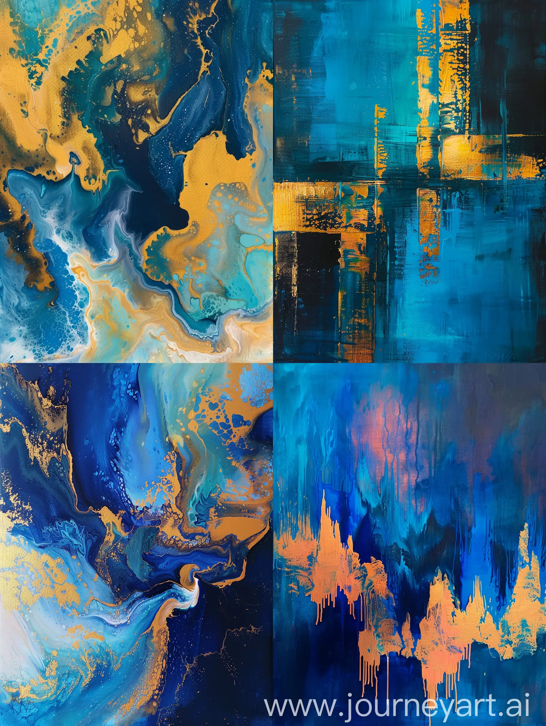 Abstract-Painting-Warm-Tones-of-Gold-and-Blue-Neon-Colors