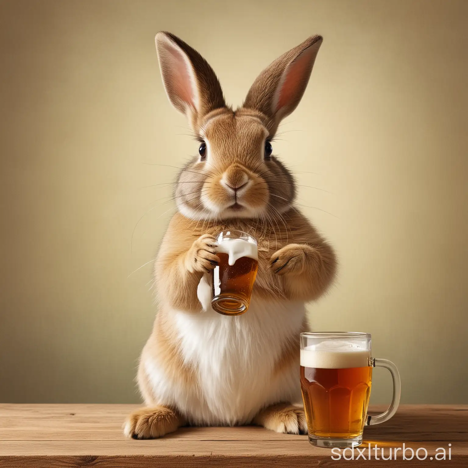 biertrinkendes Kaninschen