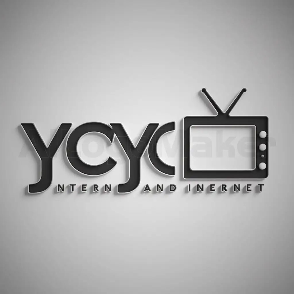 a logo design,with the text "YcYc", main symbol:television,Moderate,be used in Internet industry,clear background