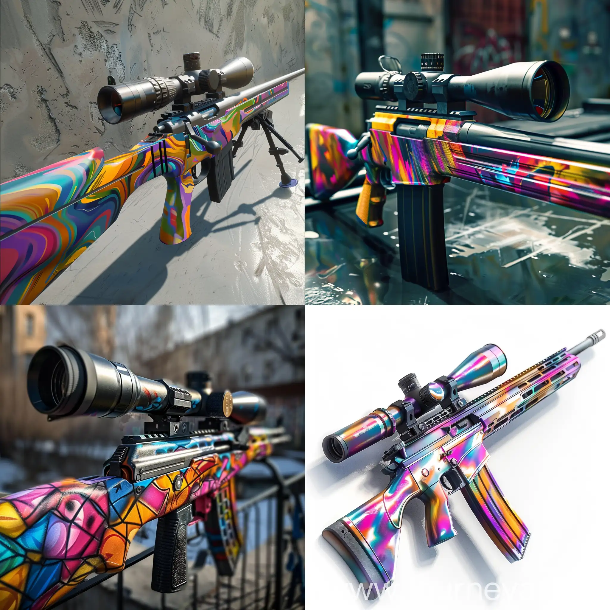 colorful skin for rifle