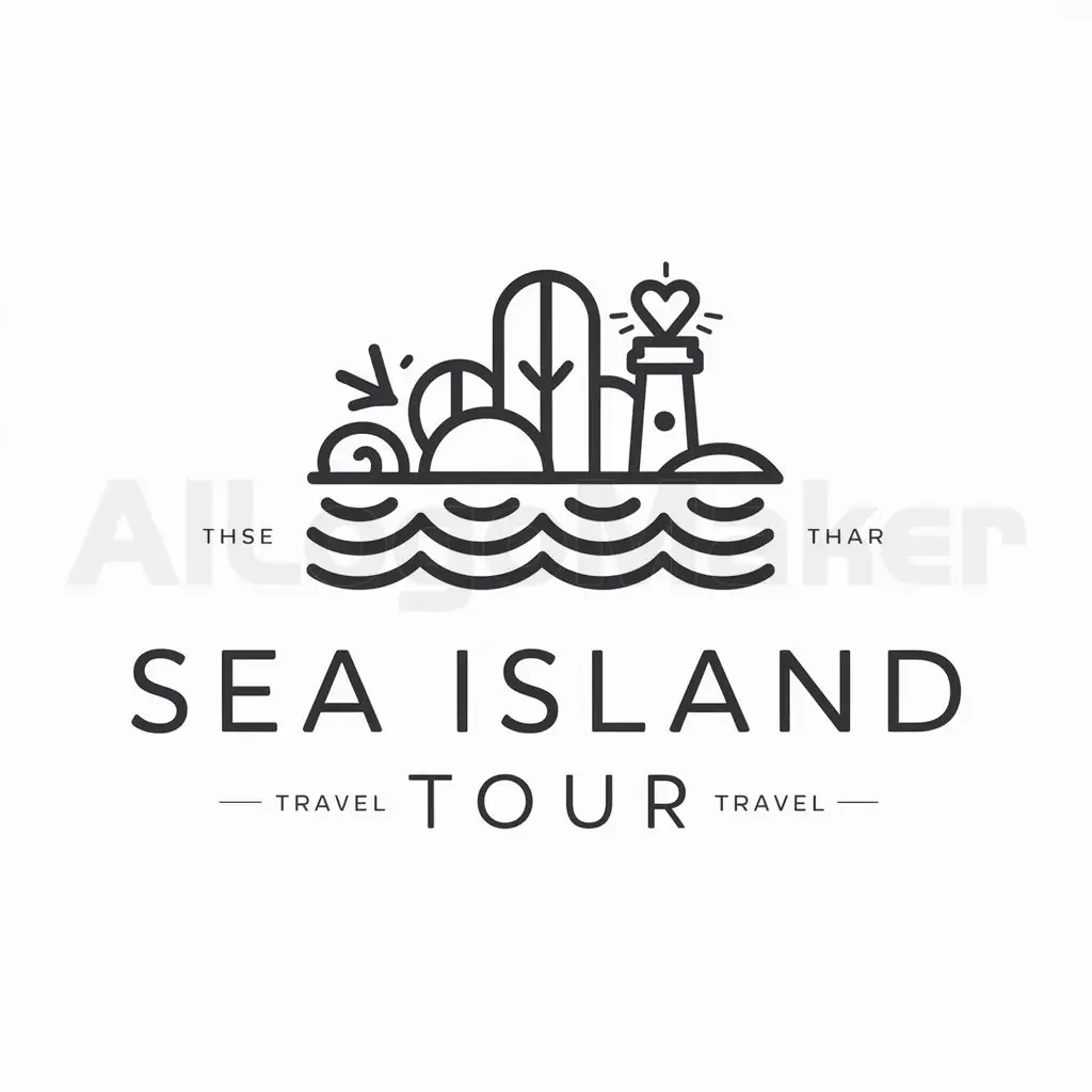 a logo design,with the text "sea island tour", main symbol:island art beauty romance,Moderate,be used in Travel industry,clear background