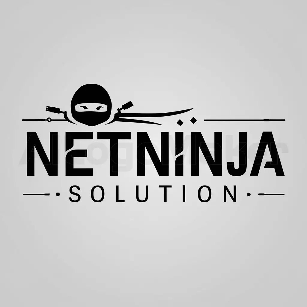 LOGO-Design-For-NetNinja-Solutions-Modern-Ninja-RJ45-Cable-Emblem-on-Clear-Background