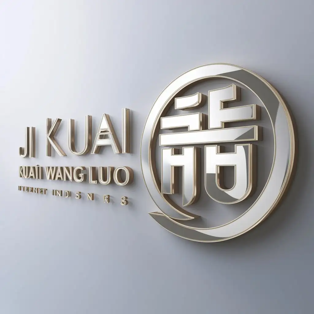 a logo design,with the text "Ji kuai wang luo", main symbol:Jí Kuài Wǎngluó,complex,be used in Internet industry,clear background