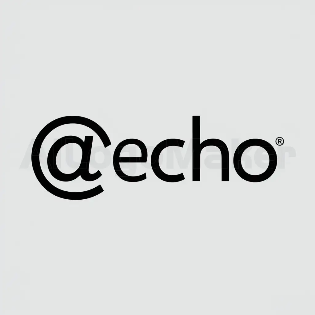 a logo design,with the text "echo", main symbol:@,Moderate,clear background