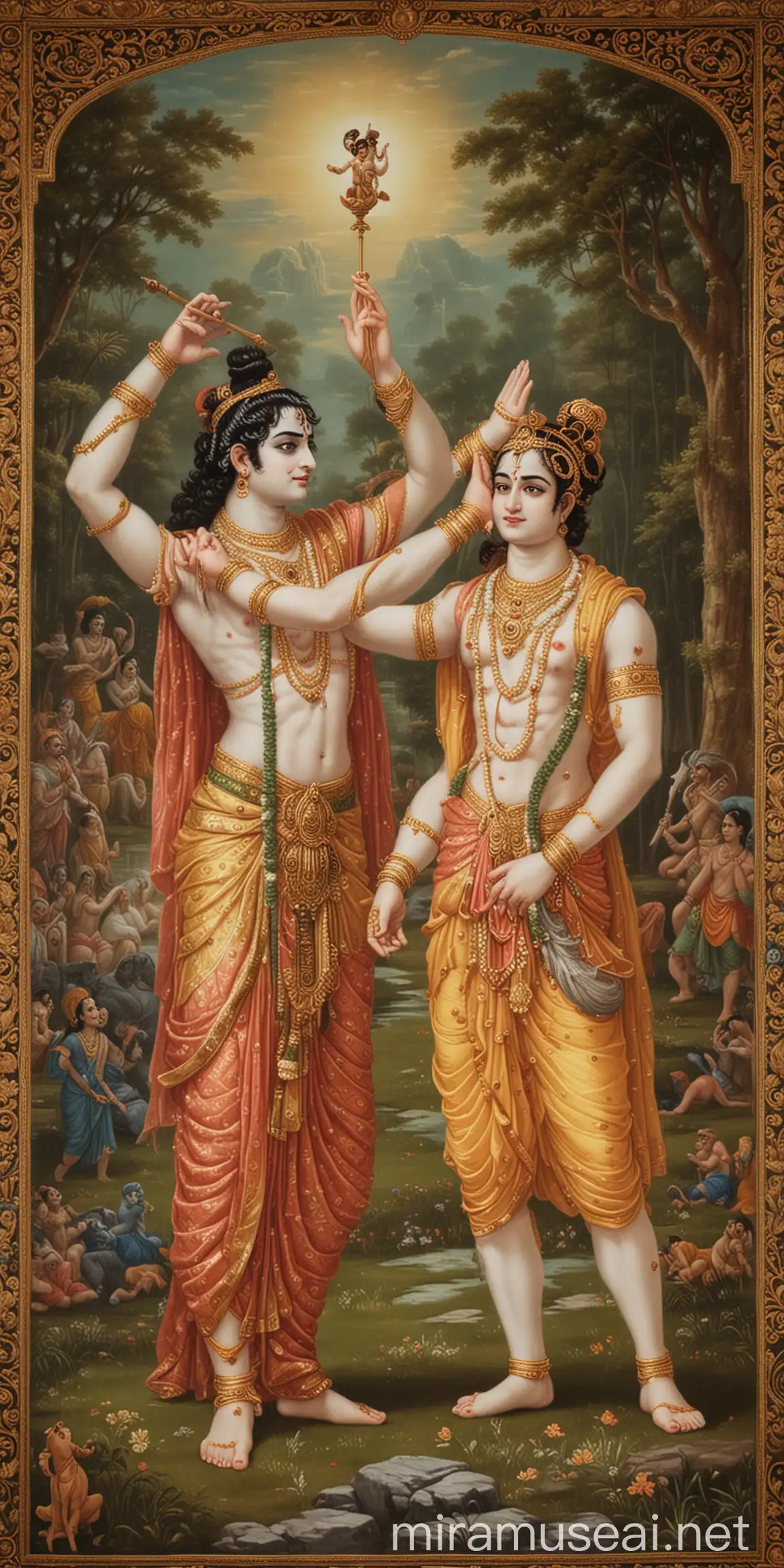 Krishna Teaching Arjuna the Art of War in the Mahabharata Epic