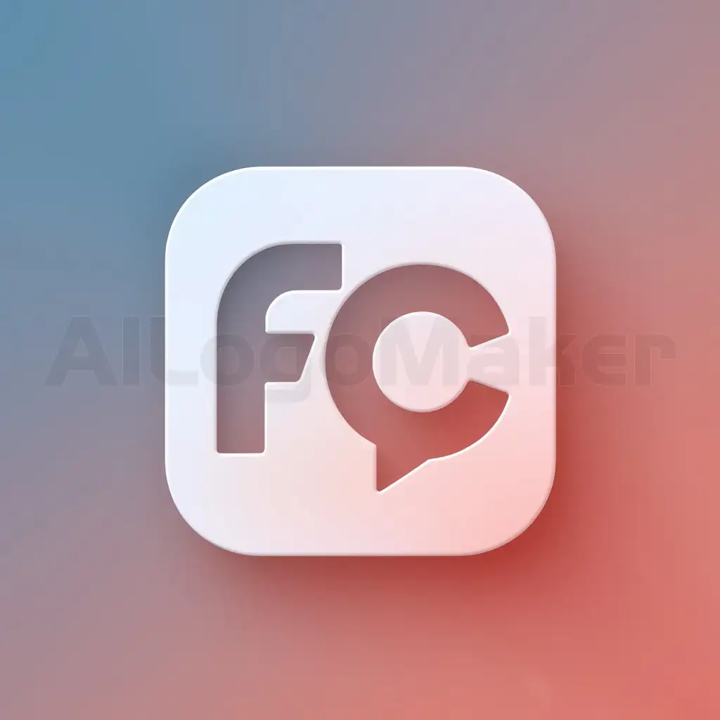 a logo design,with the text "FC", main symbol:Create a simple app icon for a social media site called FoundersChat.,Moderate,clear background