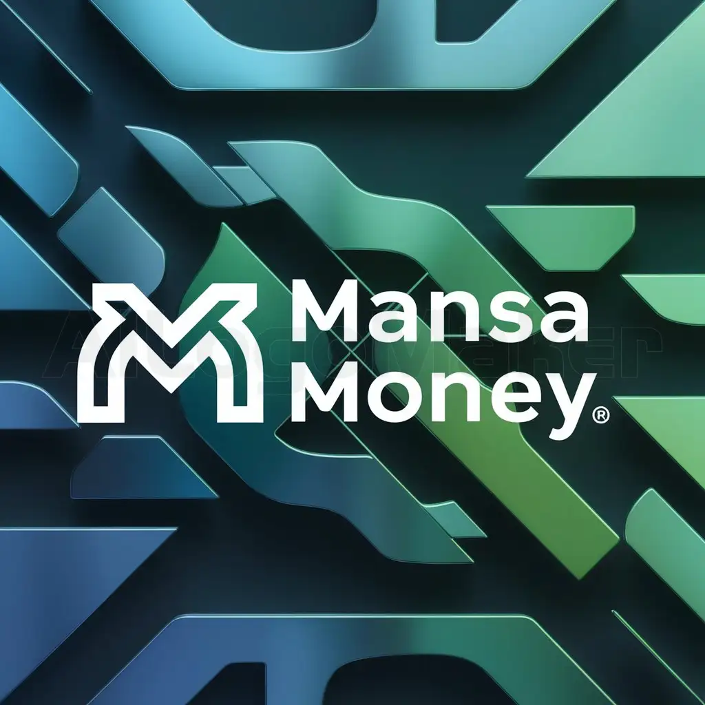 a logo design,with the text "Mansa Money", main symbol:a logo in the shape of an M to show money transfer,complex,clear background