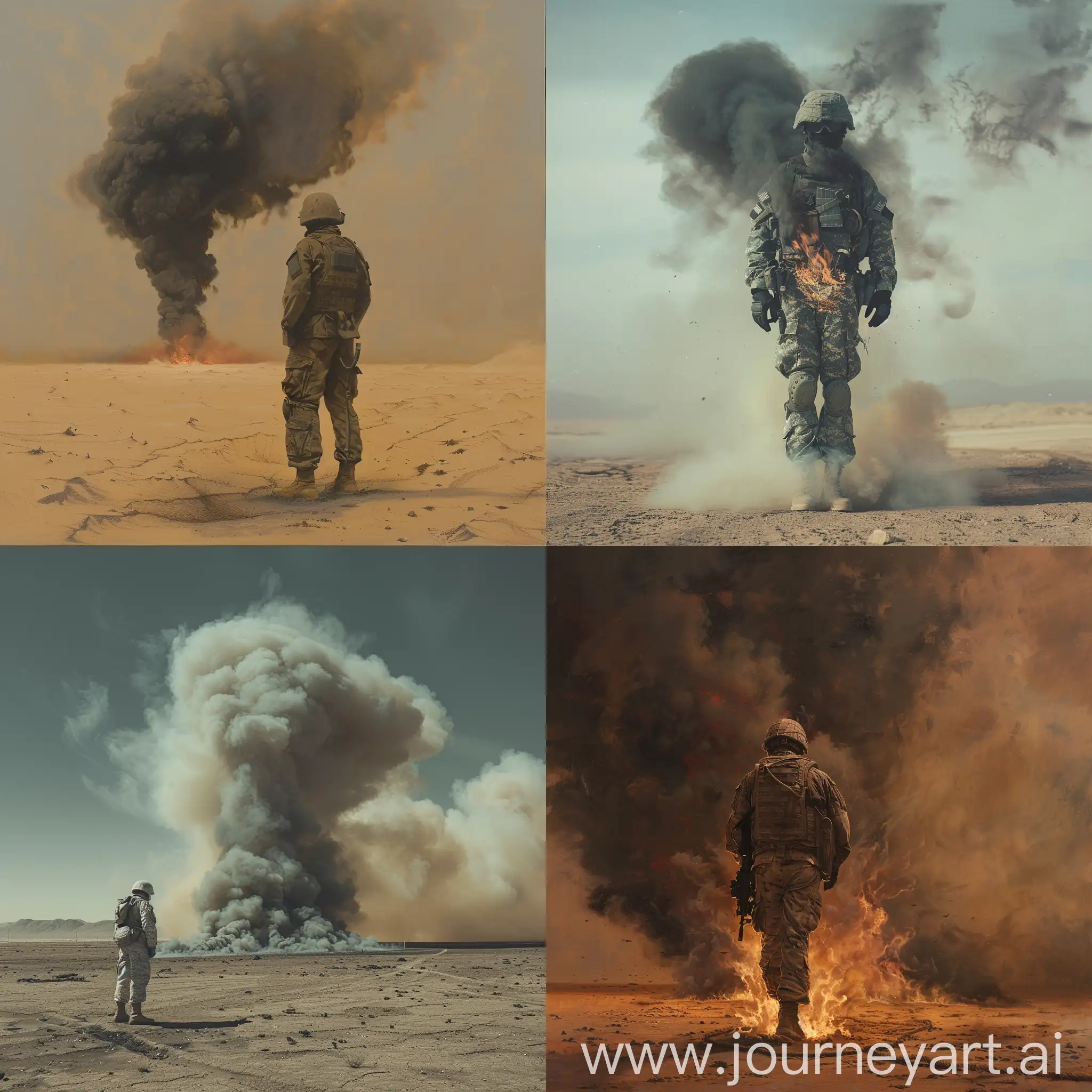 Solitary-Soldier-Standing-Amid-Desert-Smoke