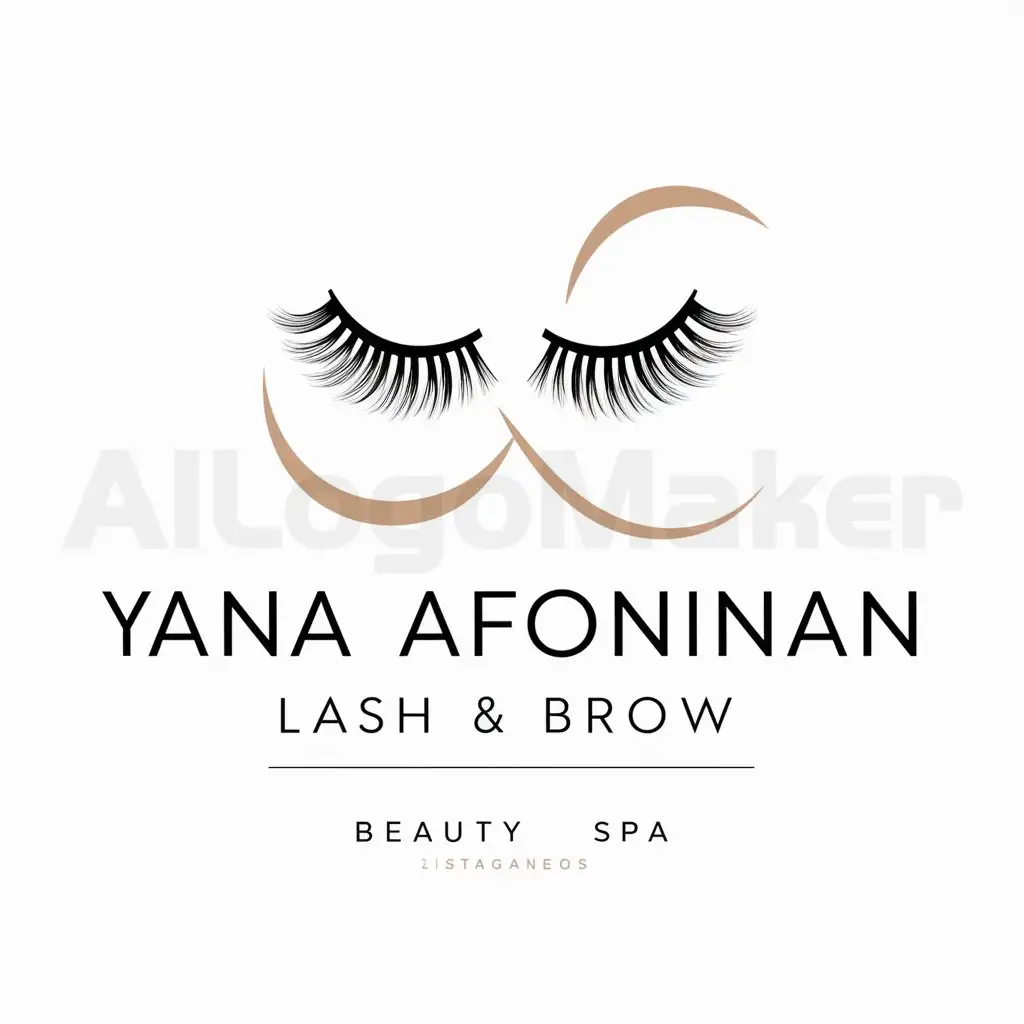 a logo design,with the text "Yana AfoninanLash & brow", main symbol:Eyelashes,complex,be used in Beauty Spa industry,clear background