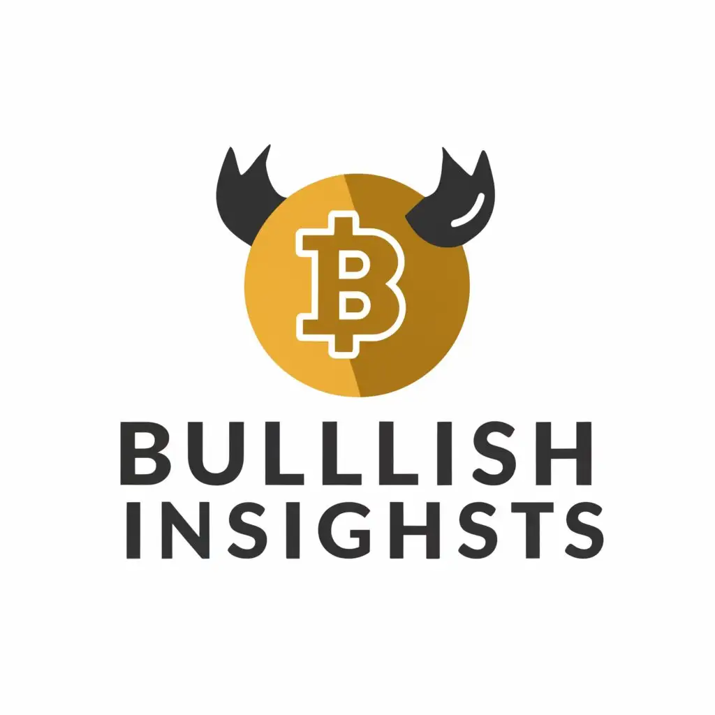 a logo design,with the text "bullish insights", main symbol:crypto currency making money,Minimalistic,be used in Finance industry,clear background