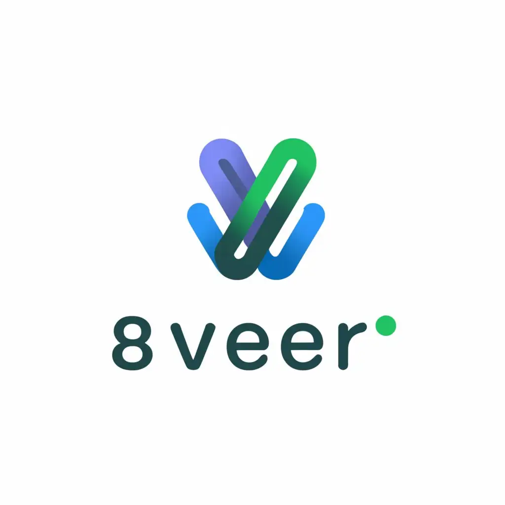 a logo design,with the text "8Veer", main symbol:Dynamic Logo,  modern  , craft a compelling logo and comprehensive branding package for 8Veer, a consultancy startup poised to revolutionize the business strategy landscape. Our target audience includes small business owners, technology enthusiasts, corporate executives, entrepreneurs, and innovators who are shaping the future.

Brand Vision:
8Veer is dedicated to guiding businesses through transformative growth with strategic insights and innovative solutions. Our brand should resonate with a forward-thinking audience, reflecting key values and characteristics:
• Trustworthiness: We are reliable partners in our clients' success.
• Innovation: We bring cutting-edge solutions and creative problem-solving.
• Professionalism: Our approach is meticulous and tailored.
• Adaptability: We excel in adjusting strategies to meet evolving business landscapes.
• Leadership: We lead by example in all our engagements.
• Collaborative Spirit: We believe in the power of working together to achieve common goals.

Color Palette:
• Primary Colors: Blue and green, symbolizing trust, growth, and innovation.
• Accent Color: Grey, adding a modern and balanced aesthetic.,Moderate,be used in Technology industry,clear background