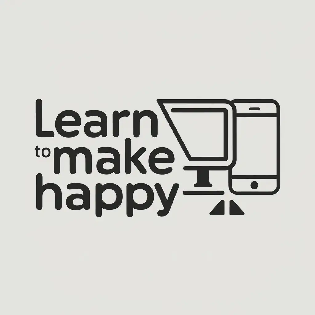 LOGO-Design-For-Learn-to-Make-Happy-Computer-with-Mobile-Symbol-for-Education-Industry