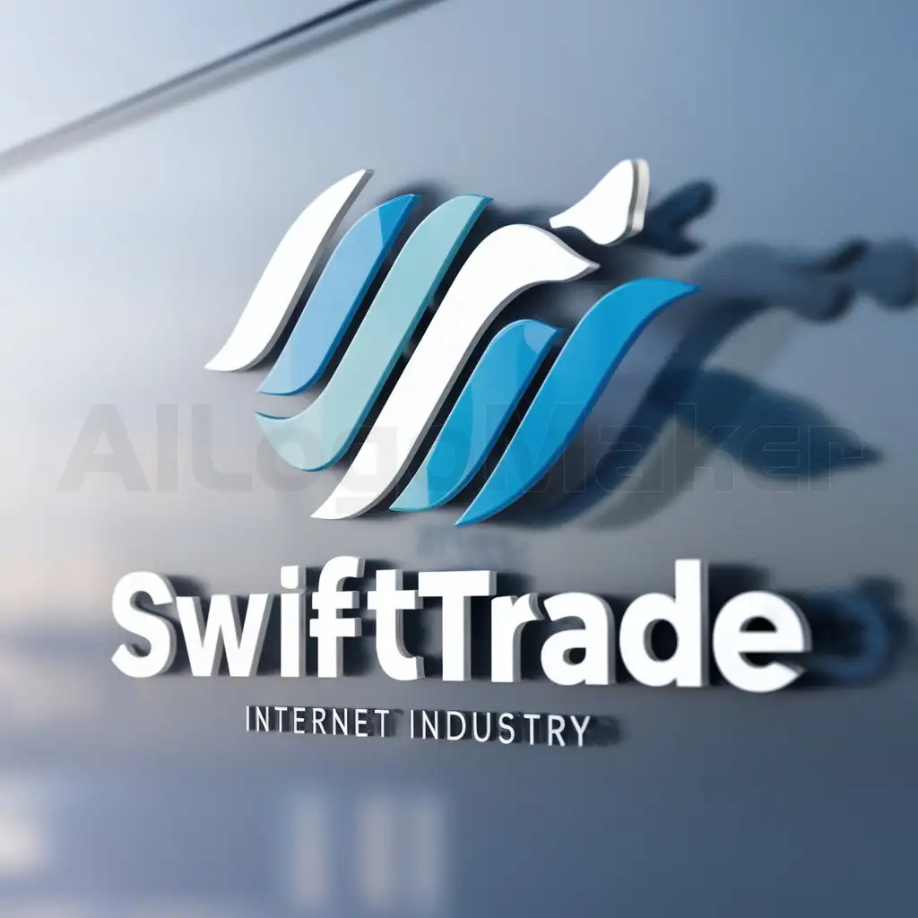 a logo design,with the text "SwiftTrade", main symbol:market,Moderate,be used in Internet industry,clear background