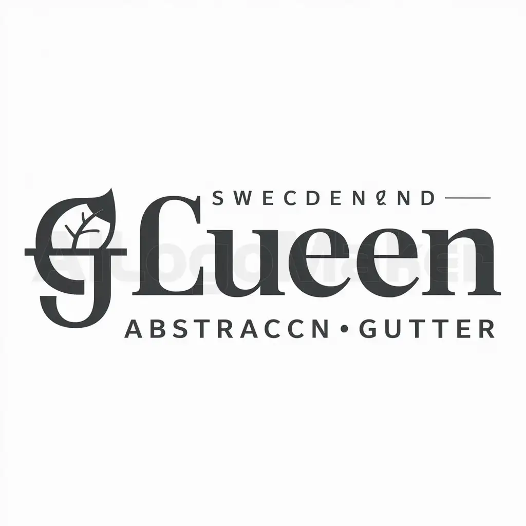 a logo design,with the text "Glueen", main symbol:leaf abstract gutter,Moderate,be used in garden industry,clear background