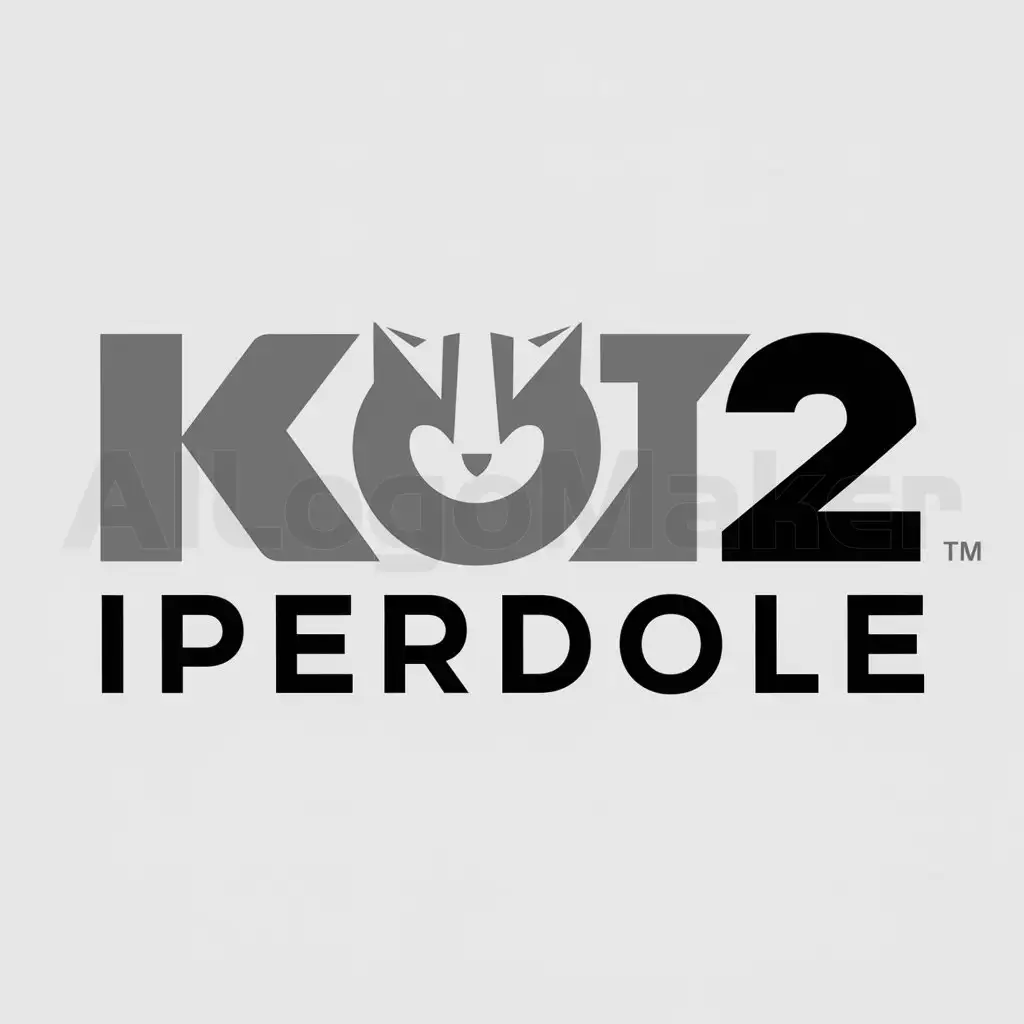 a logo design,with the text "iperdole", main symbol:Using the serigo kotika kiber sportivnaya team gray kot counter strike2 named: 'iperdole' and sign CS2,Moderate,be used in Entertainment industry,clear background