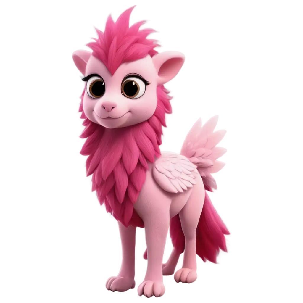 Adorable-Pink-Griffin-PNG-Captivating-Mythical-Creature-Illustration