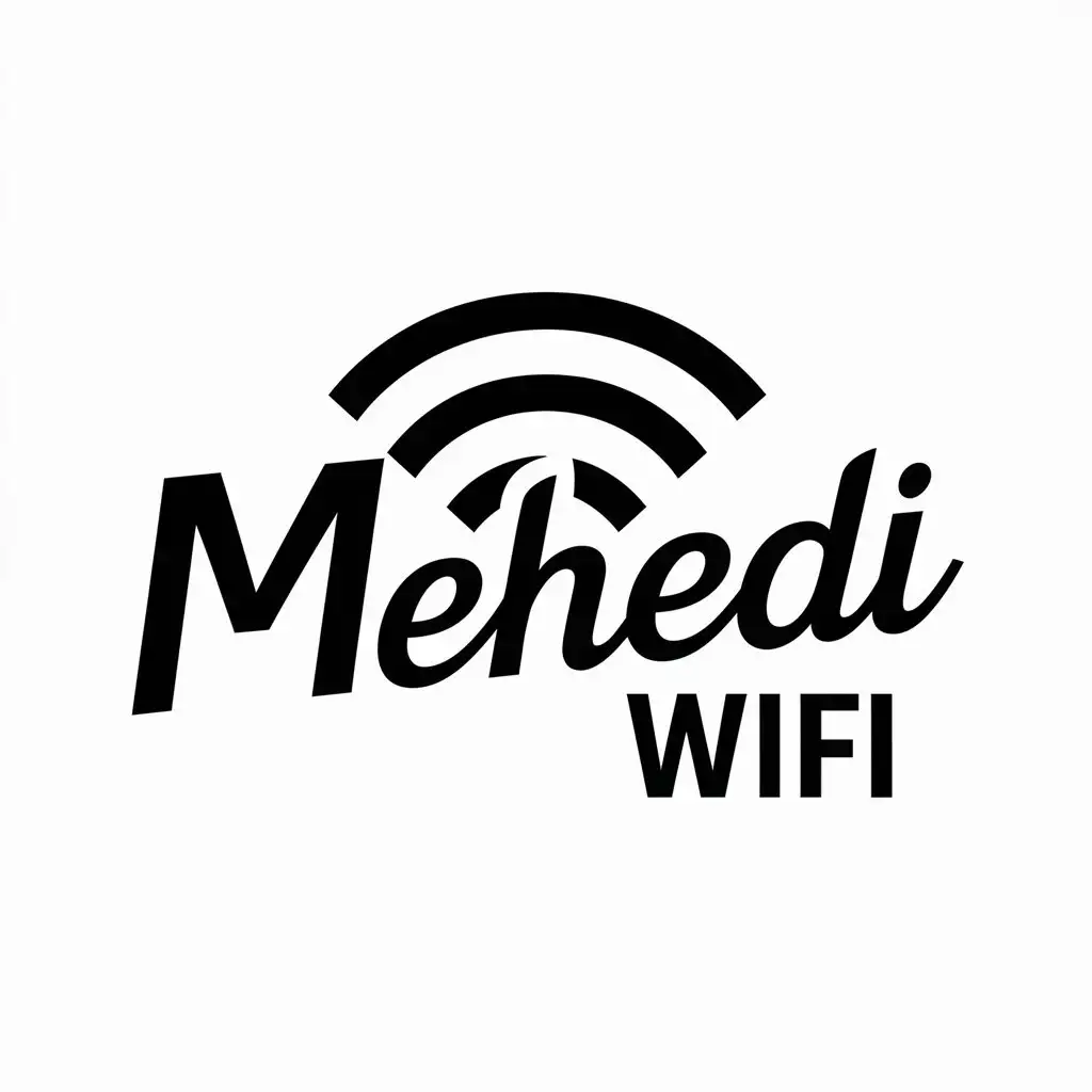 a logo design,with the text "Mehedi WiFi", main symbol:Mehedi WiFi,complex,be used in Internet industry,clear background