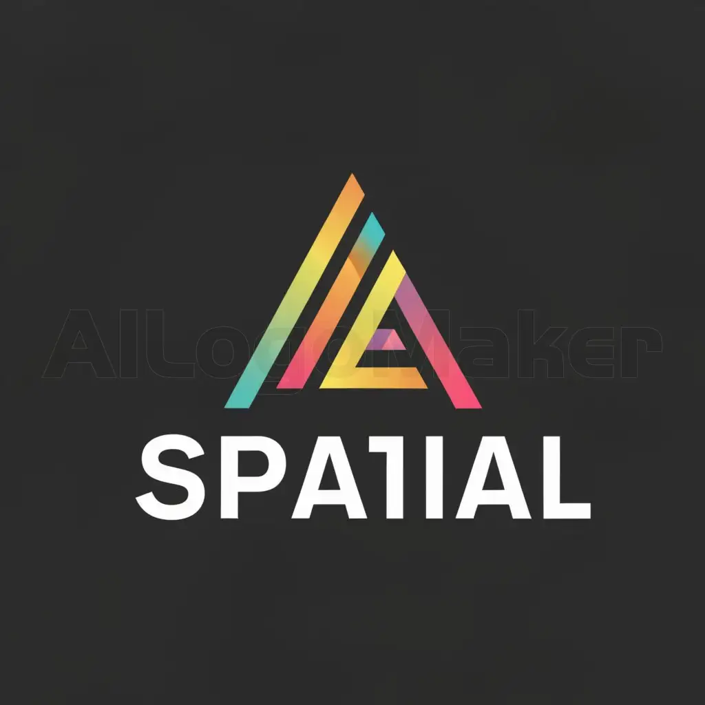 a logo design,with the text "spatial", main symbol:triangle,Moderate,clear background