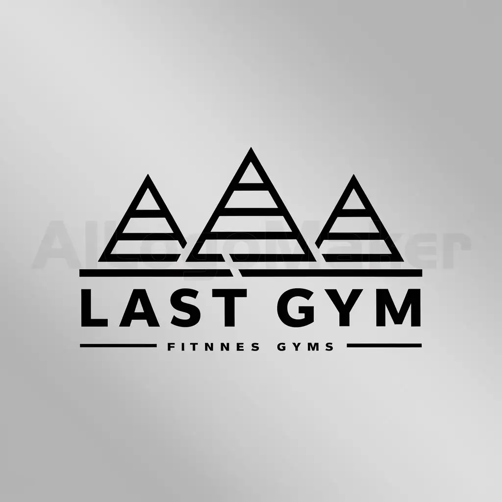 a logo design,with the text 'last gym', main symbol:Pyramids for the gym,Moderate,clear background