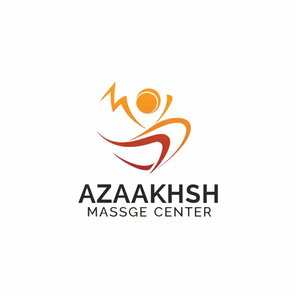 a logo design,with the text "Azarakhsh massage center", main symbol:Create a simple logo for a specialized massage therapy center that combines the words lightning and massage,Minimalistic,be used in Beauty Spa industry,clear background