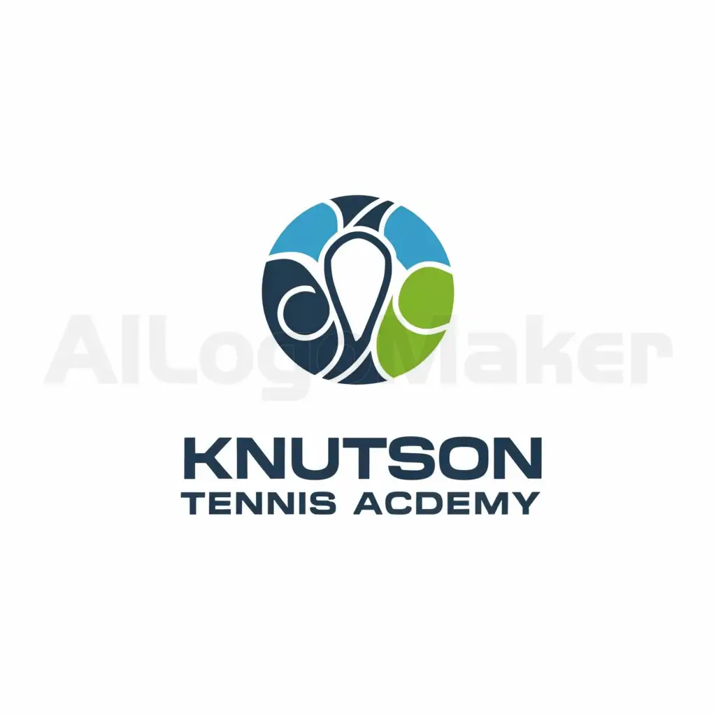 a logo design,with the text "Knutson Tennis Academy", main symbol:tennis ball and racket,Moderate,be used in Sports Fitness industry,clear background