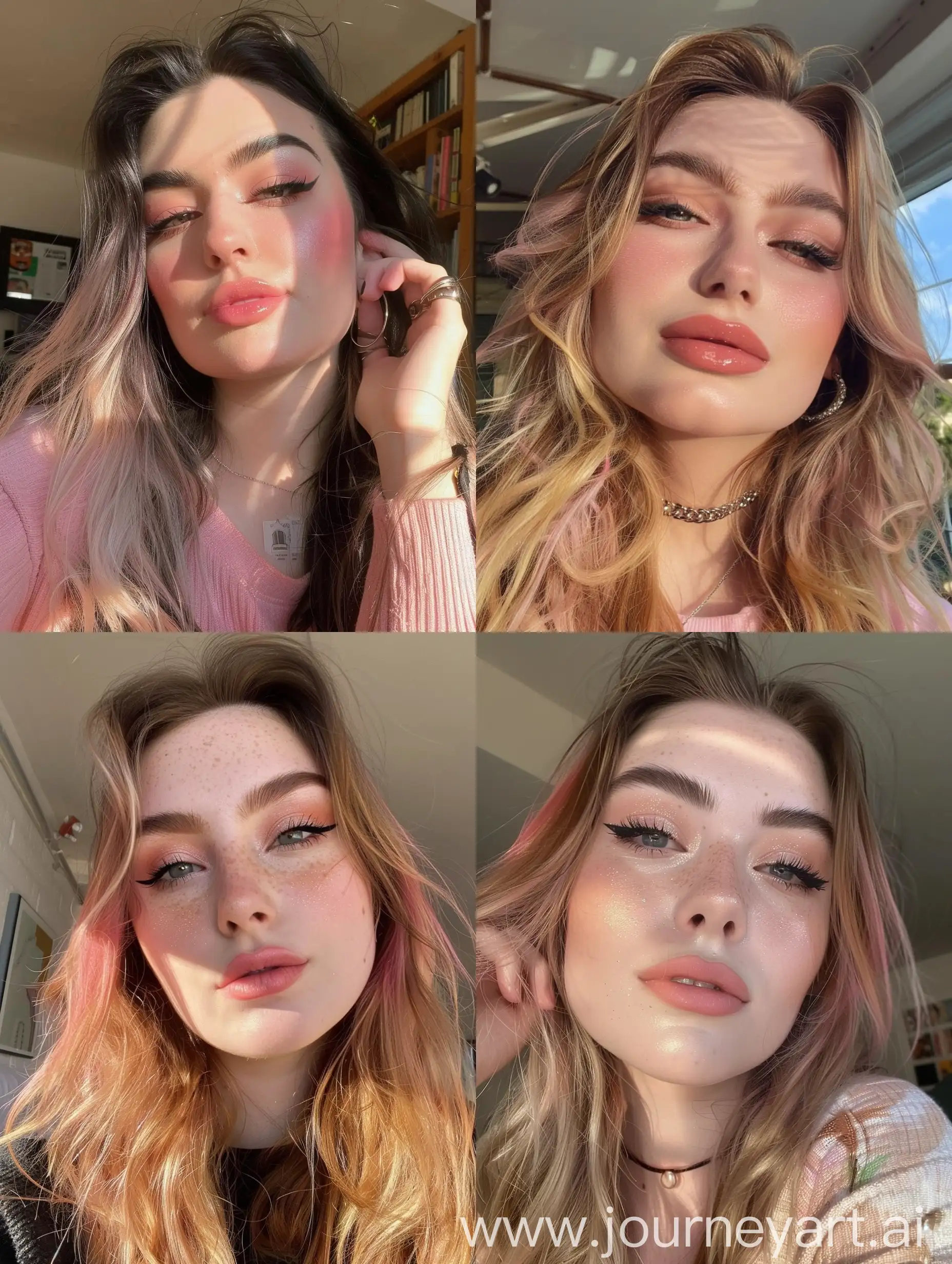 Aesthetic Instagram selfie of a super model girl
