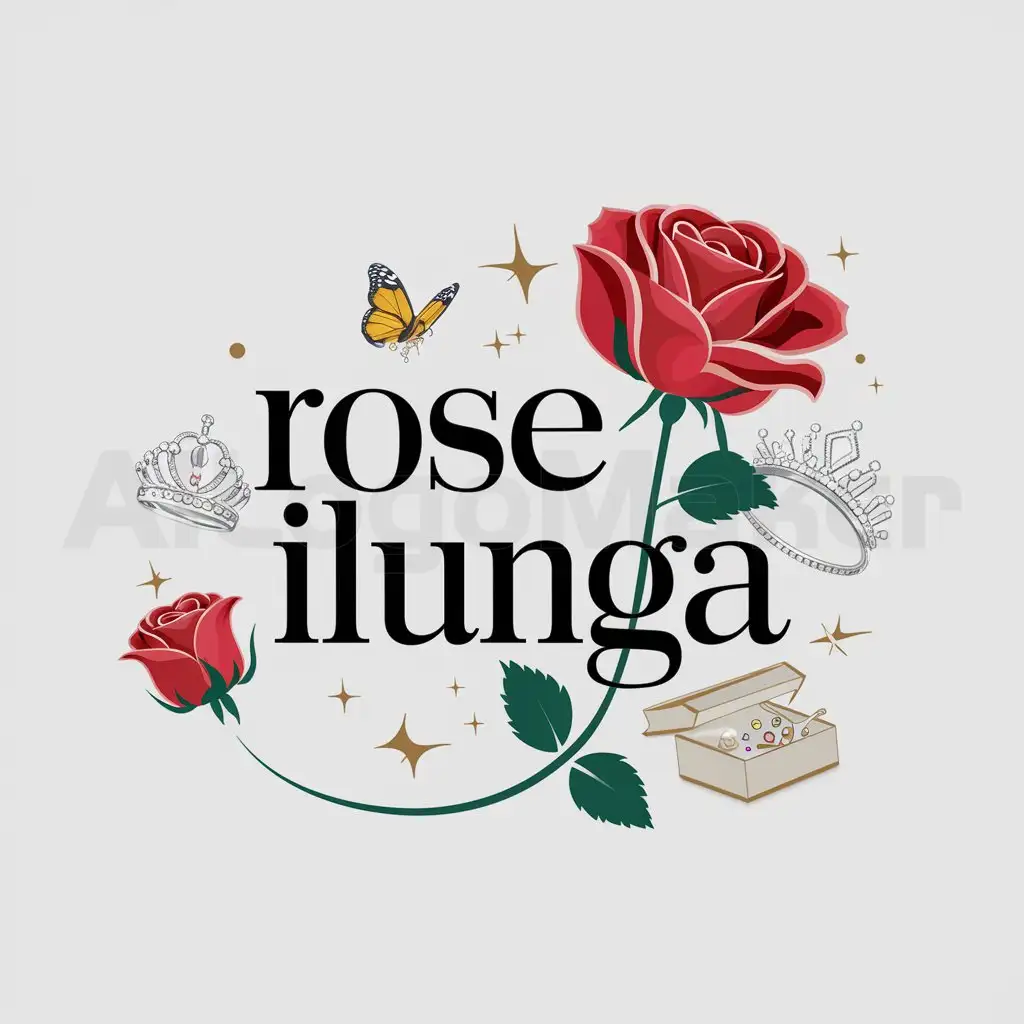 LOGO-Design-For-Rose-Ilunga-Elegant-RoseThemed-Logo-for-Une-Personne-Industry