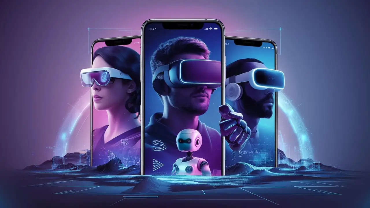 Mobile App Banner Design Featuring AR VR AI Technology