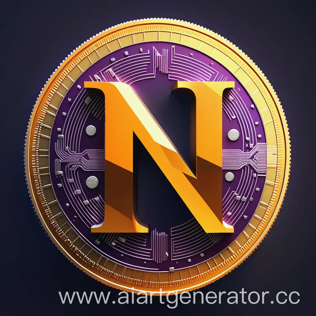 Digital-Currency-Concept-with-Letter-N