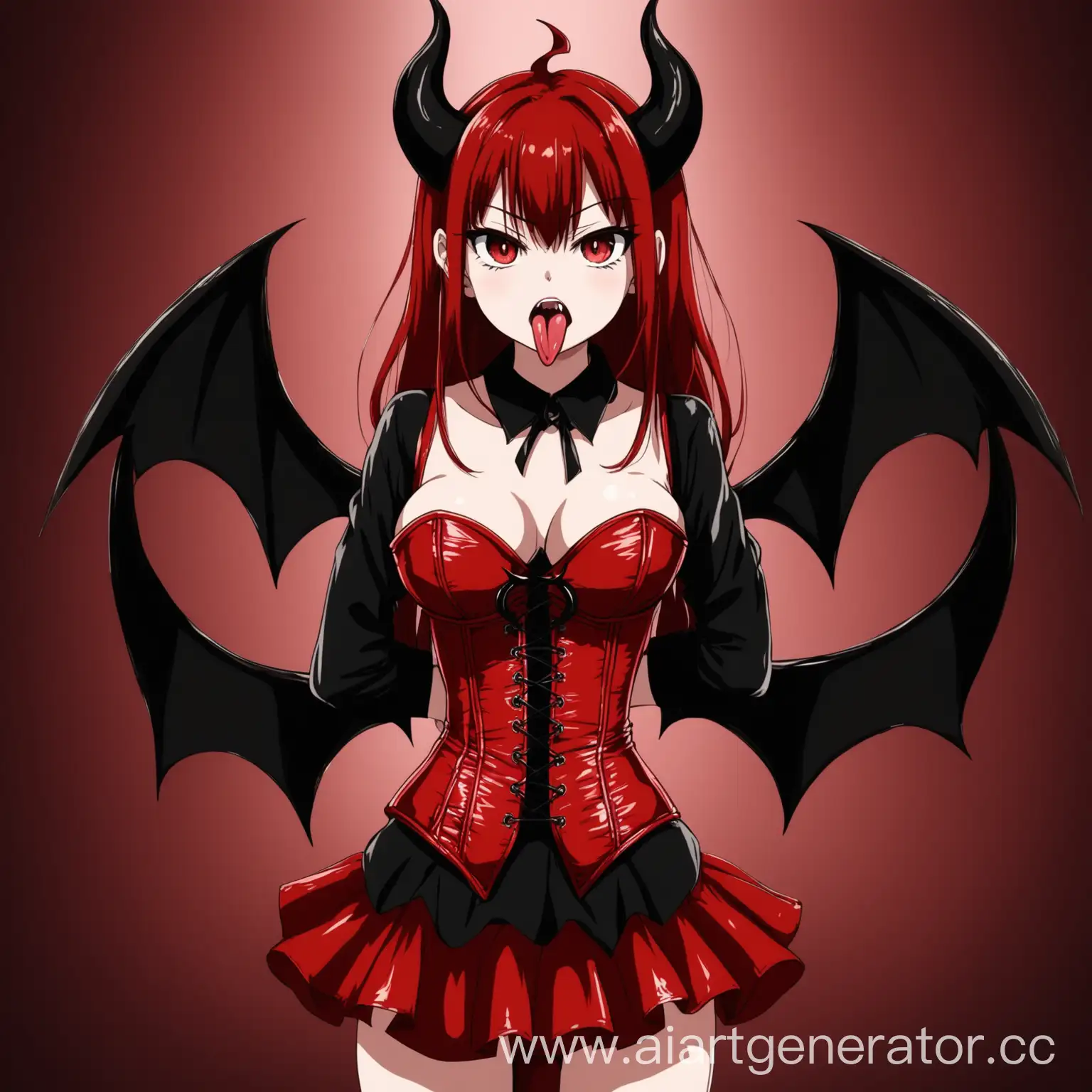 Sassy-Anime-Devil-Girl-in-Red-Leather-Corset-Sticking-Out-Tongue