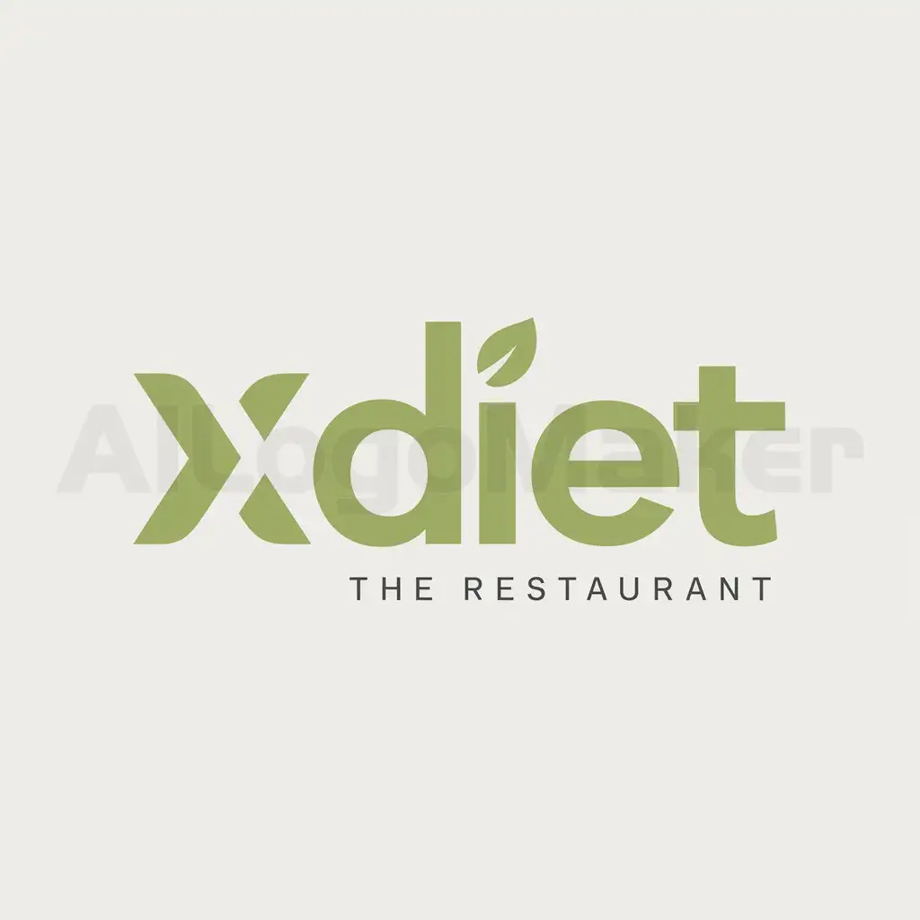 a logo design,with the text "xdiet", main symbol: Logo: The text "xdiet" in a modern font with a lowercase "x". Color: A light green color that evokes freshness and health. Image (optional): A small leaf icon beside the text, symbolizing natural ingredients. This logo is simple and easy to remember, emphasizing the fresh and healthy aspects of xdiet.,Moderate,be used in Restaurant industry,clear background