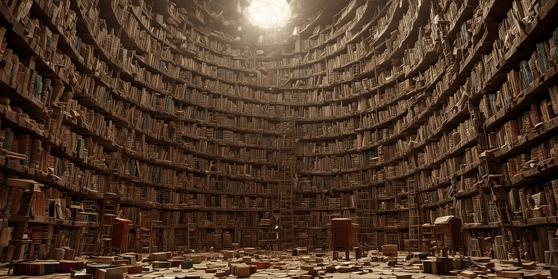 Enchanted Babel Library Magical Realm of Infinite Knowledge