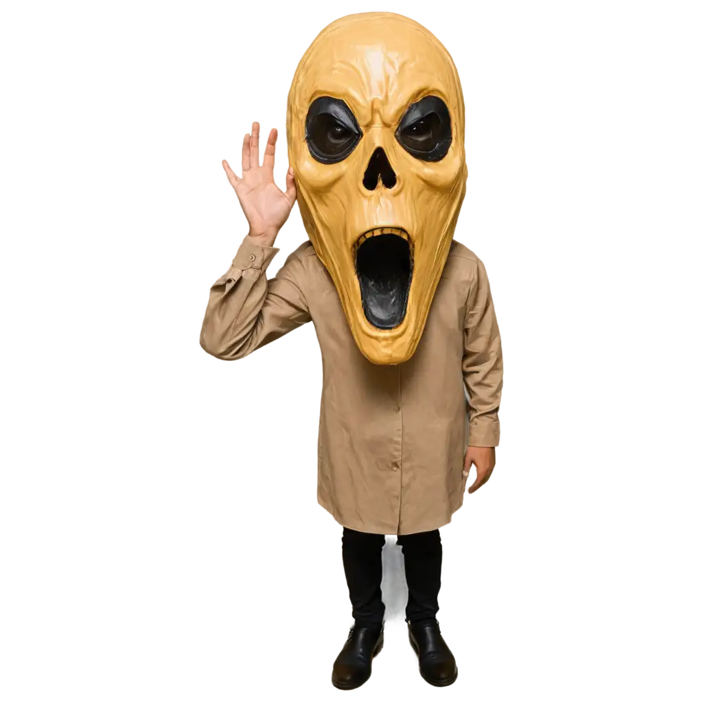 horror mask in the style of Munch's "The Scream"
