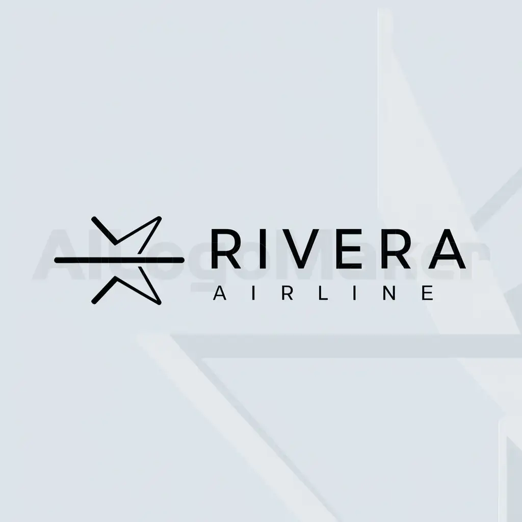 a logo design,with the text "Rivera Airline", main symbol:Airplane,Minimalistic,be used in Travel industry,clear background