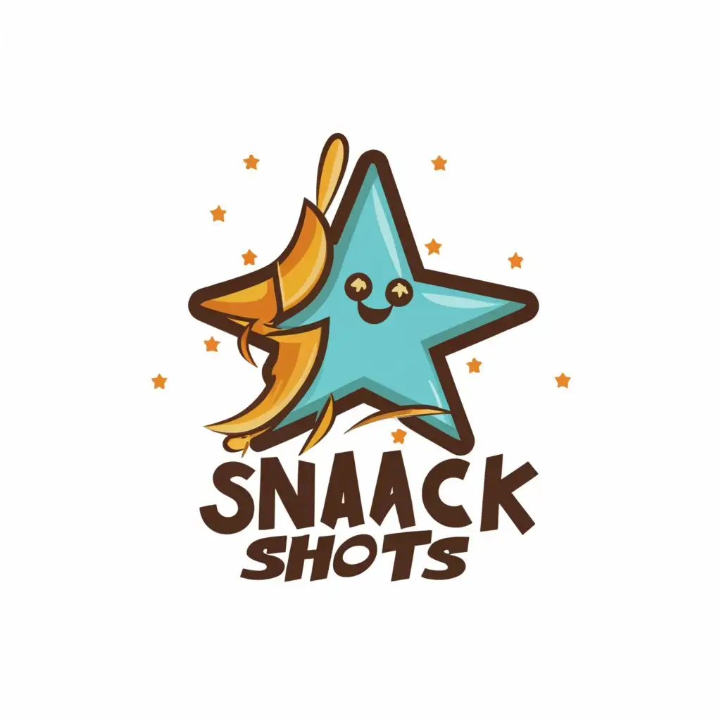 a logo design,with the text "Snackshots", main symbol:shots,complex,be used in snacking industry,clear background