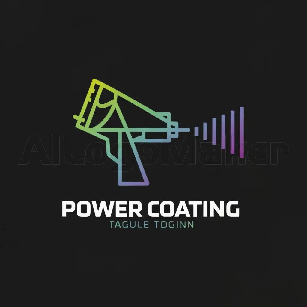 a logo design,with the text "Powder coating", main symbol:Spray gun,complex,be used in Technology industry,clear background