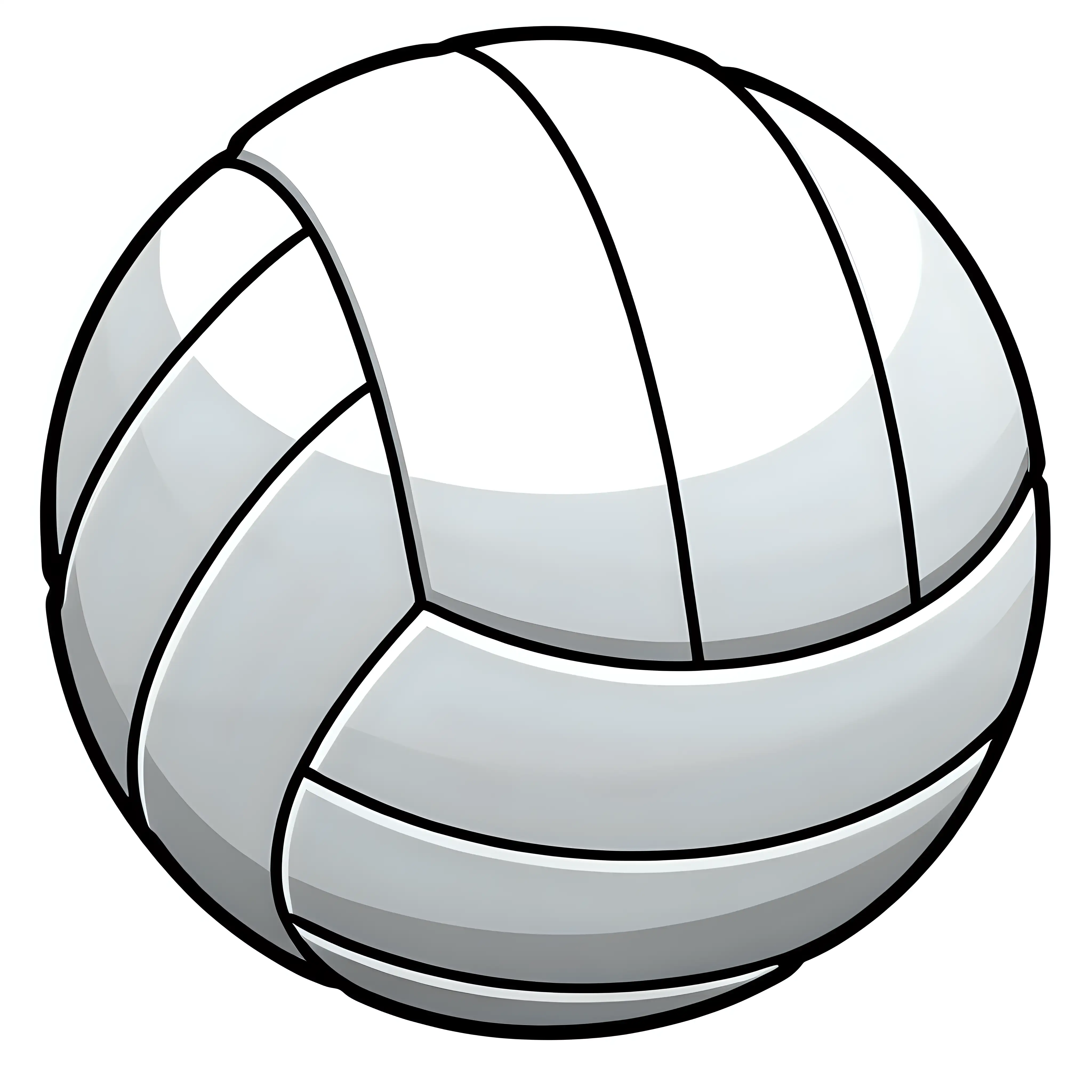 Simple White Volleyball Ball Sticker on White Background