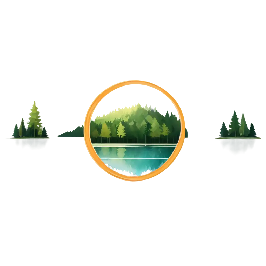 Forest and River Circle Frame PNG Logo Enhance Your Brand with ...