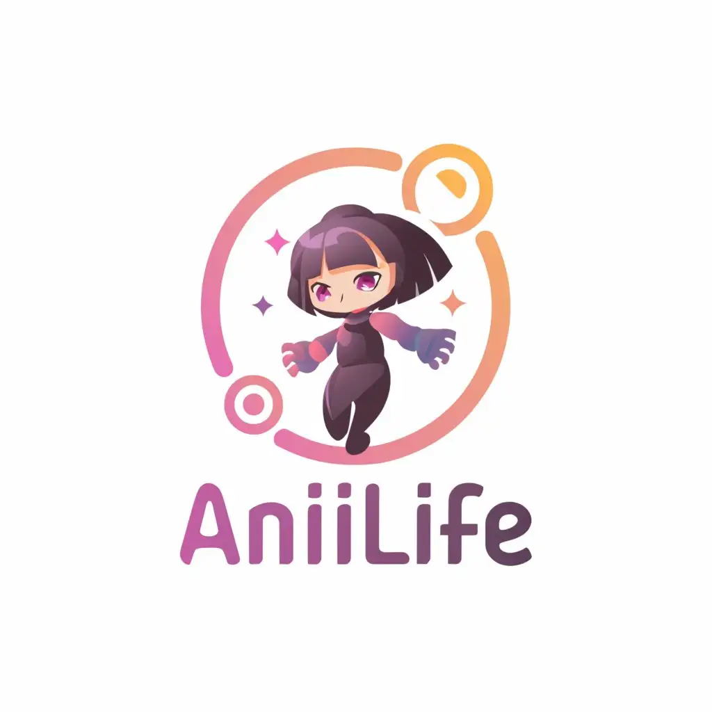 a logo design,with the text "AniLife", main symbol:anime site logo,Moderate,clear background