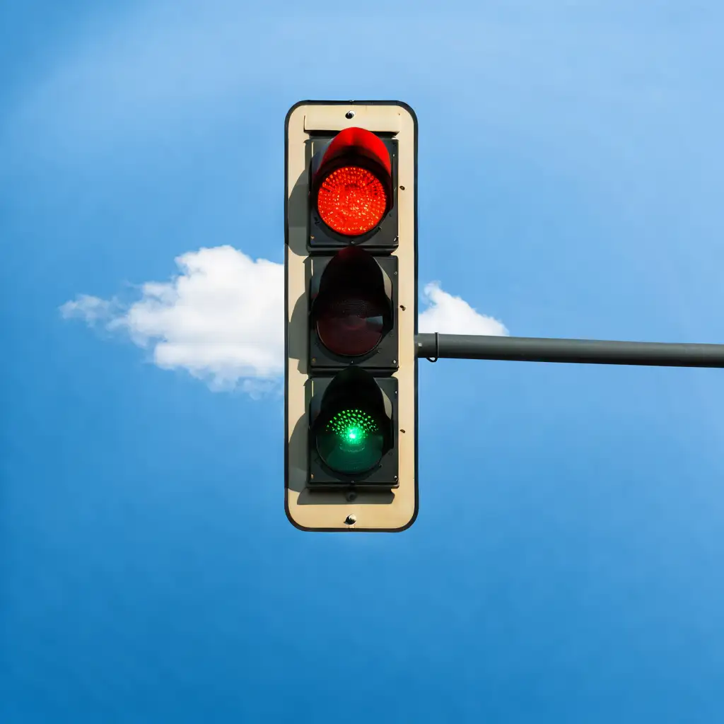 traffic lights on red