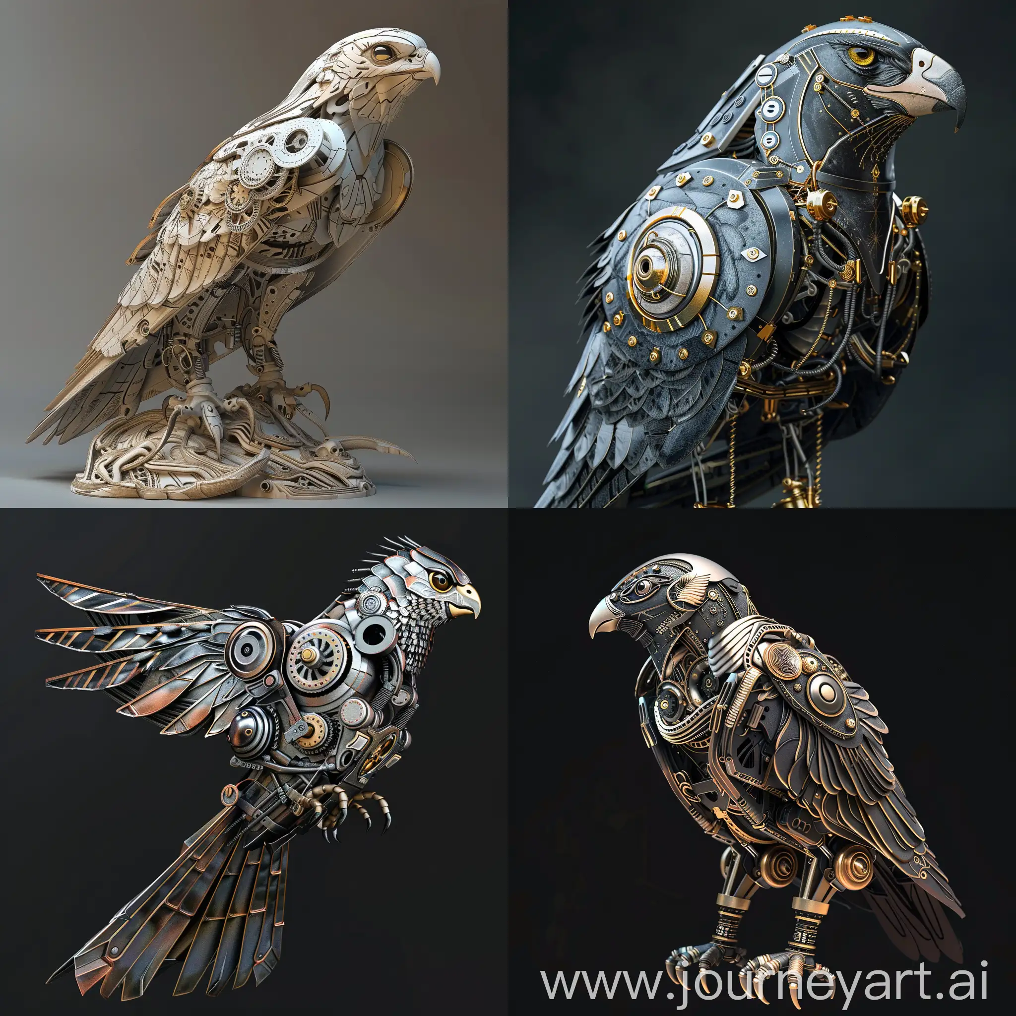 Mechanical-Falcon-Bird-Sculpture-in-3D