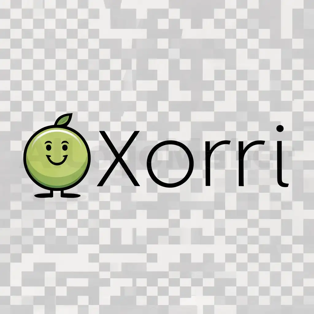 a logo design,with the text "Xorri", main symbol:Minimalistic cartoony lime,Moderate,be used in Internet industry,clear background
