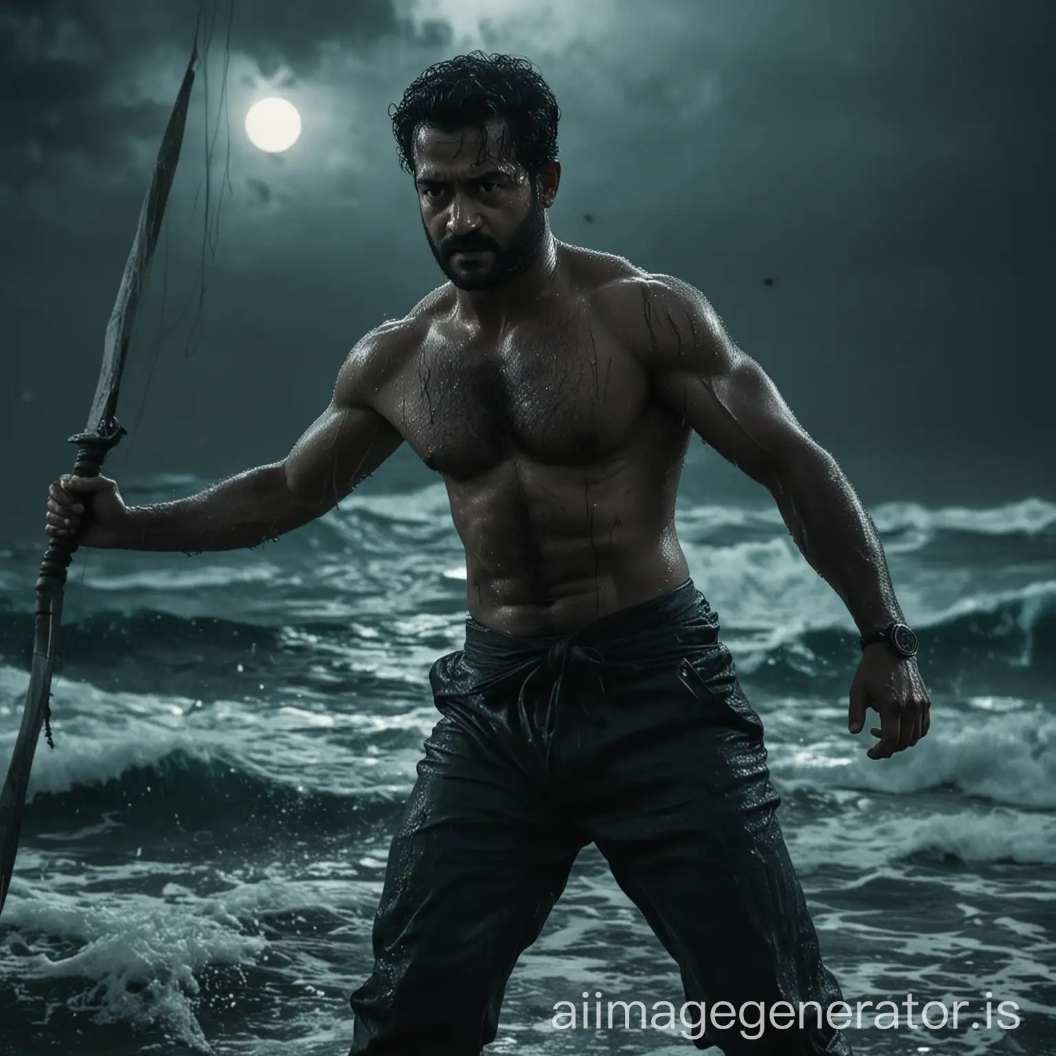 Junior NTR Violence Man Ocean, Battle, Moonlight, Dark Cinematic
